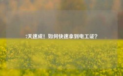 7天速成！如何快速拿到電工證？