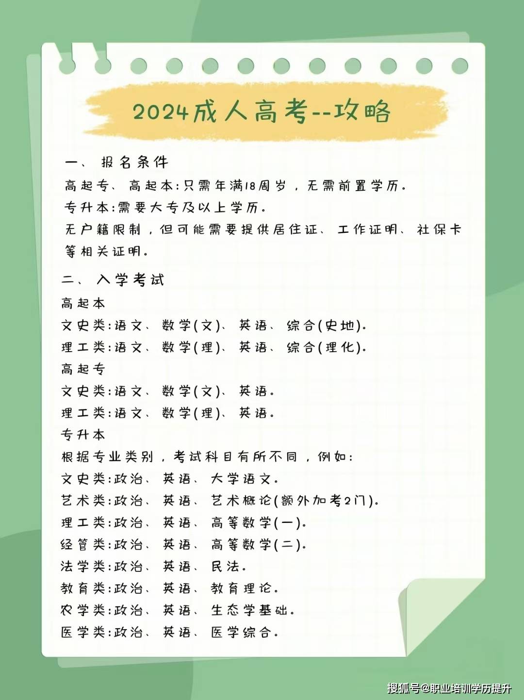 2024成人高考應(yīng)該學(xué)什么(2024成人本科報(bào)名時(shí)間)-圖1