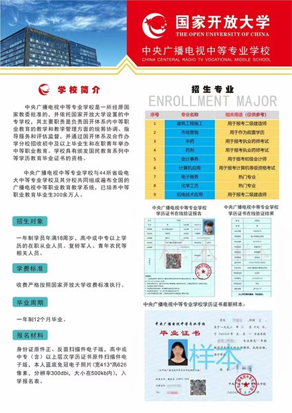 【成人-中專一年制】中央廣播電視中等專業(yè)學(xué)校2024年招生簡(jiǎn)章-圖1