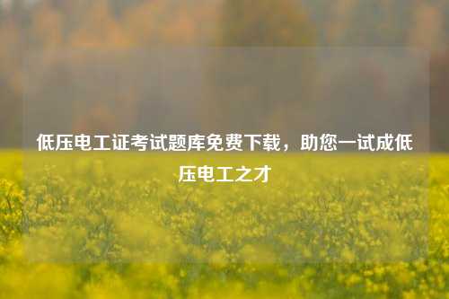 低壓電工證考試題庫免費下載，助您一試成低壓電工之才-圖1
