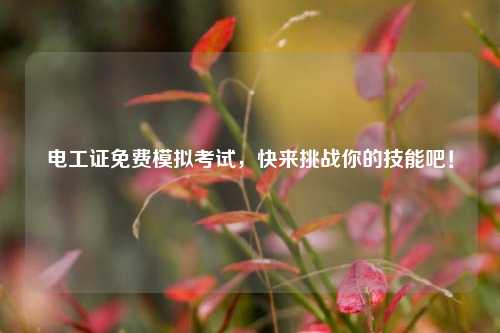 電工證免費模擬考試，快來挑戰(zhàn)你的技能吧！-圖1