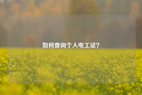 如何查詢個人電工證？-圖1
