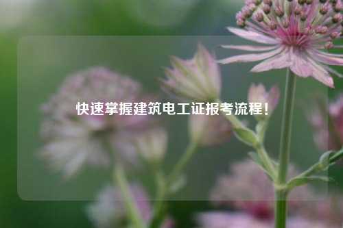 快速掌握建筑電工證報(bào)考流程！-圖1