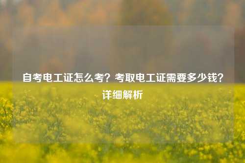 自考電工證怎么考？考取電工證需要多少錢(qián)？詳細(xì)解析-圖1