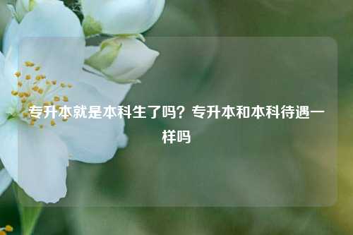 專(zhuān)升本就是本科生了嗎？專(zhuān)升本和本科待遇一樣嗎-圖1