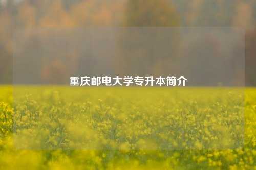 重慶郵電大學(xué)專升本簡介-圖1